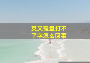 英文键盘打不了字怎么回事