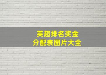 英超排名奖金分配表图片大全