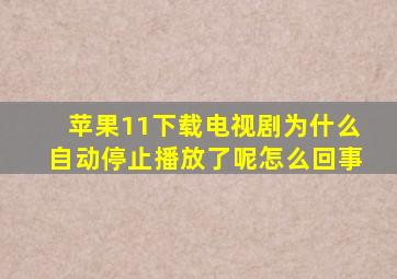 苹果11下载电视剧为什么自动停止播放了呢怎么回事