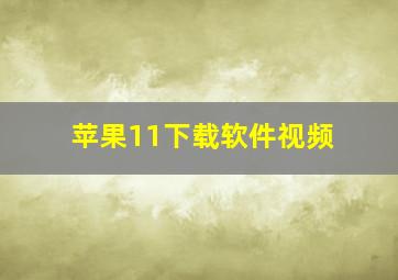 苹果11下载软件视频