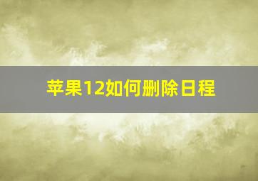 苹果12如何删除日程