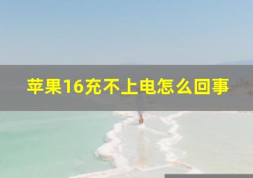 苹果16充不上电怎么回事