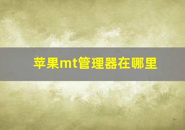 苹果mt管理器在哪里