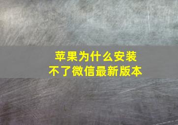 苹果为什么安装不了微信最新版本