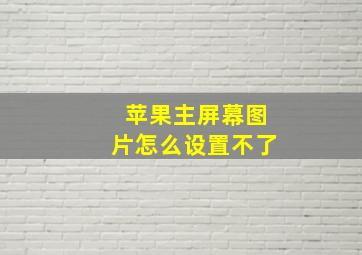 苹果主屏幕图片怎么设置不了