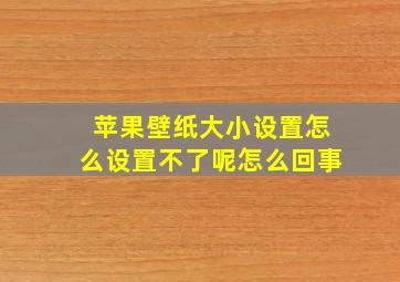 苹果壁纸大小设置怎么设置不了呢怎么回事