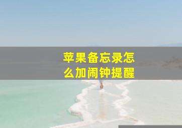 苹果备忘录怎么加闹钟提醒