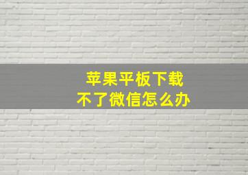 苹果平板下载不了微信怎么办