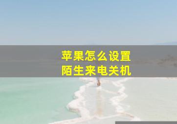 苹果怎么设置陌生来电关机