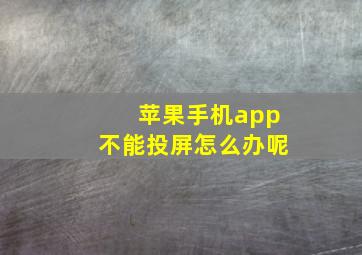 苹果手机app不能投屏怎么办呢