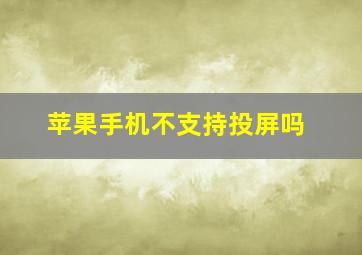 苹果手机不支持投屏吗