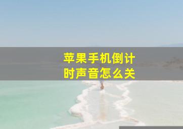 苹果手机倒计时声音怎么关