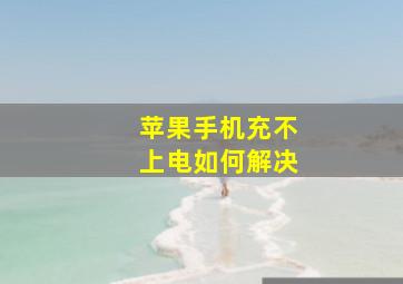 苹果手机充不上电如何解决