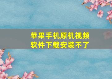 苹果手机原机视频软件下载安装不了