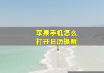 苹果手机怎么打开日历提醒