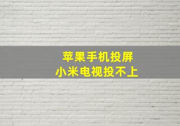 苹果手机投屏小米电视投不上