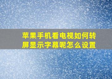 苹果手机看电视如何转屏显示字幕呢怎么设置