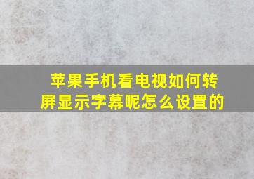 苹果手机看电视如何转屏显示字幕呢怎么设置的