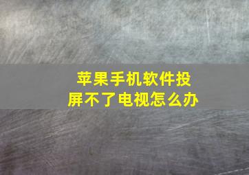 苹果手机软件投屏不了电视怎么办