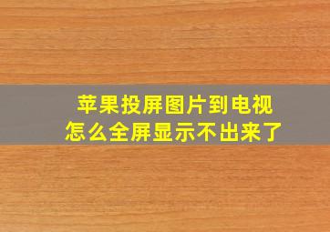 苹果投屏图片到电视怎么全屏显示不出来了