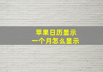 苹果日历显示一个月怎么显示