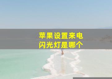 苹果设置来电闪光灯是哪个