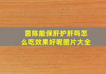 茵陈能保肝护肝吗怎么吃效果好呢图片大全