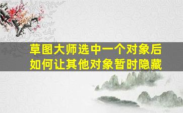 草图大师选中一个对象后如何让其他对象暂时隐藏