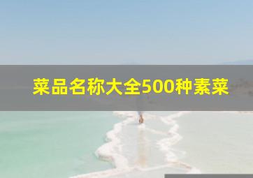 菜品名称大全500种素菜