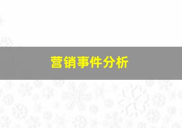 营销事件分析