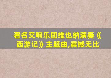 著名交响乐团维也纳演奏《西游记》主题曲,震撼无比