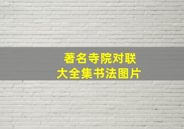 著名寺院对联大全集书法图片