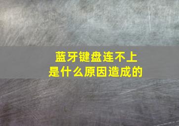 蓝牙键盘连不上是什么原因造成的