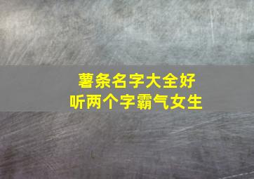 薯条名字大全好听两个字霸气女生