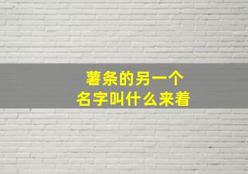 薯条的另一个名字叫什么来着