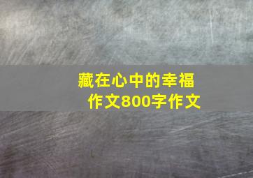 藏在心中的幸福作文800字作文