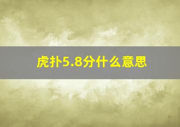 虎扑5.8分什么意思