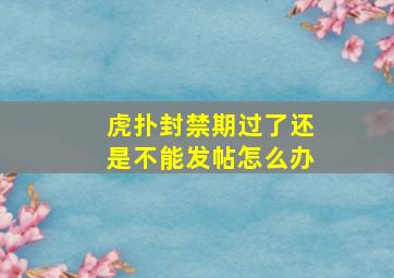 虎扑封禁期过了还是不能发帖怎么办