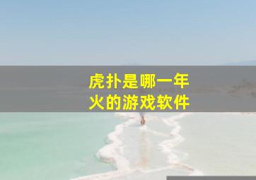 虎扑是哪一年火的游戏软件