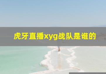 虎牙直播xyg战队是谁的