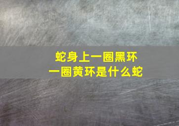 蛇身上一圈黑环一圈黄环是什么蛇