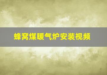 蜂窝煤暖气炉安装视频