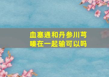 血塞通和丹参川芎嗪在一起输可以吗