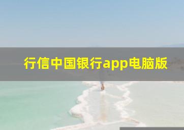 行信中国银行app电脑版