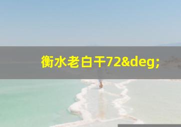 衡水老白干72°