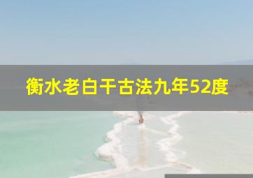 衡水老白干古法九年52度