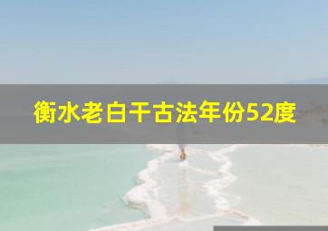 衡水老白干古法年份52度