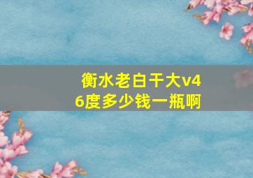 衡水老白干大v46度多少钱一瓶啊