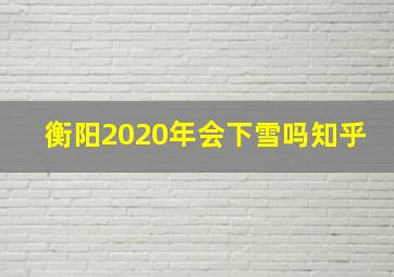 衡阳2020年会下雪吗知乎