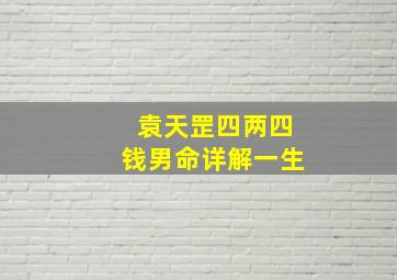 袁天罡四两四钱男命详解一生